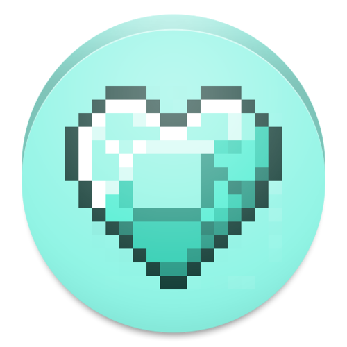 Pixel-art diamond heart icon from Live Minecraft Wallpaper